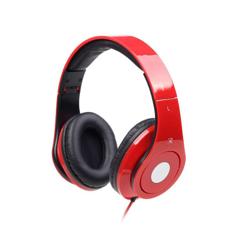 GMB AUDIO FOLDING STEREO HEADPHONES 'DETROIT', RED - TechSoundSystem.com