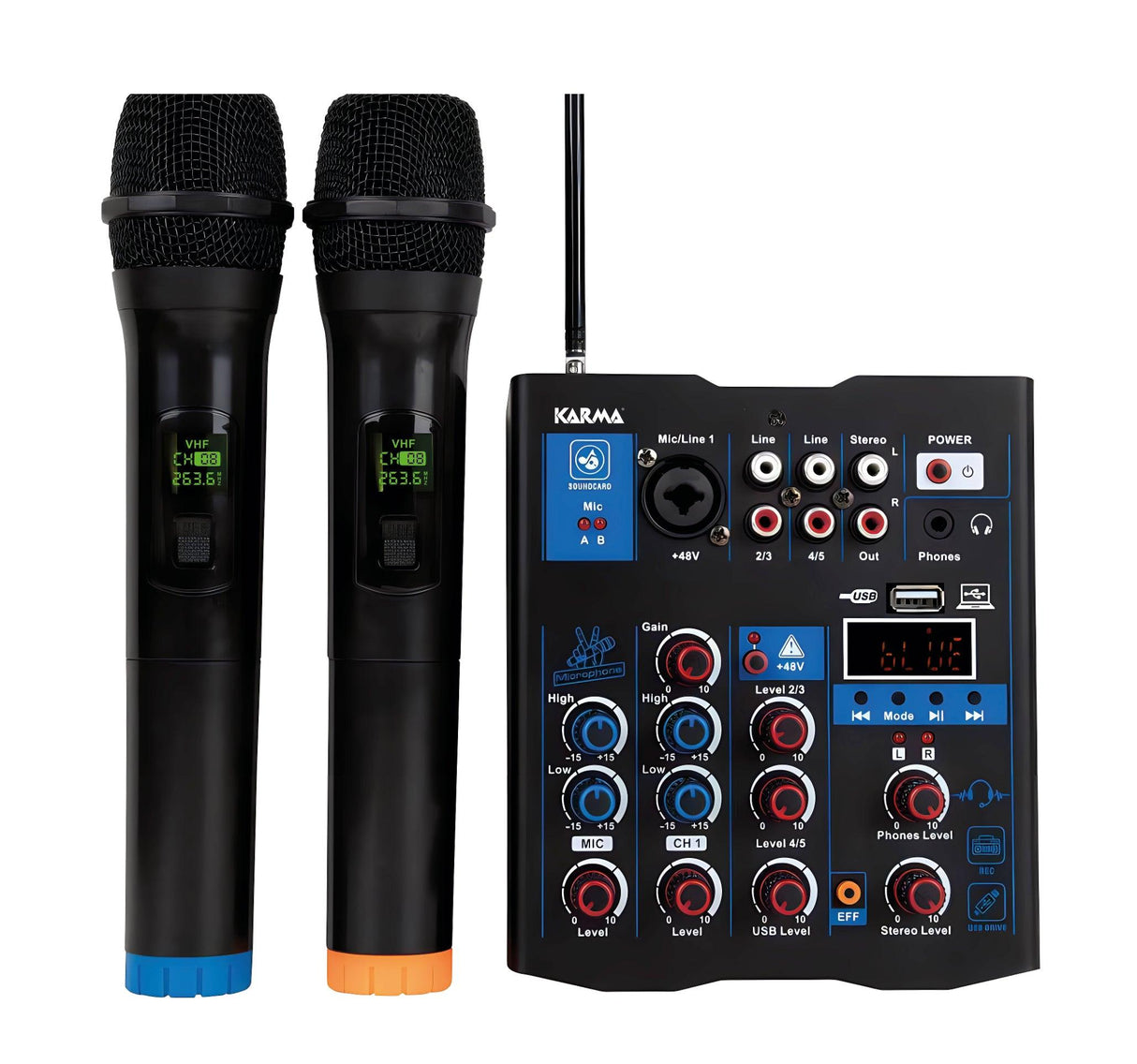 KARMA MXW 5 Mixer 5 canali con doppio radiomicrofono - TechSoundSystem.com