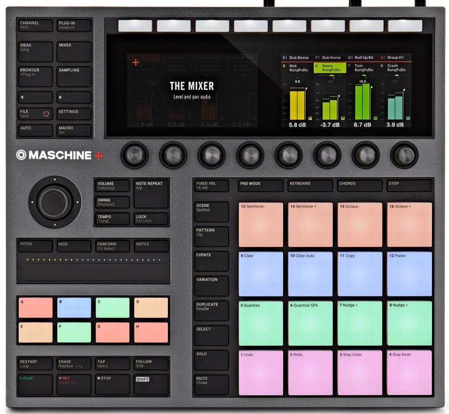 NATIVE INSTRUMENTS MASCHINE+ PLUS GROOVE BOX SAMPLER DRUM MACHINE E SINTETIZZATORE - TechSoundSystem.com