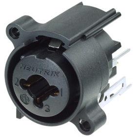 NEUTRIK NCJ6FA-V-0 PRESA COMBO XLR E JACK STEREO A PANNELLO CONTATTI DRITTI NERO - TechSoundSystem.com