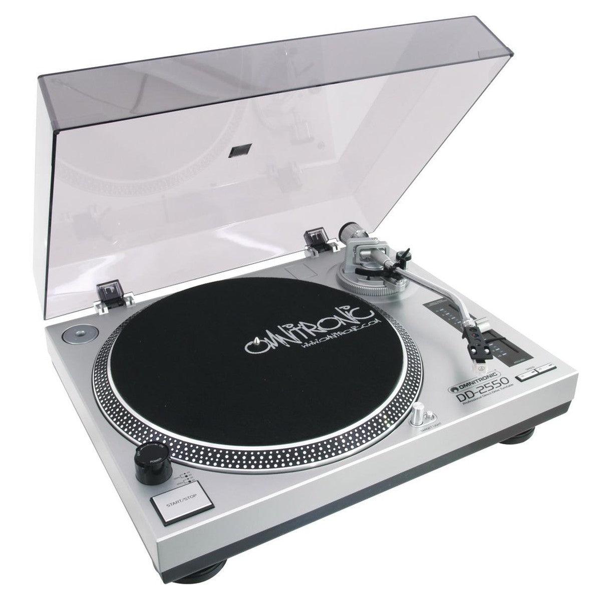 OMNITRONIC DD-2550 USB GIRADISCHI PER DJ TRAZIONE DIRETTA SILVER - TechSoundSystem.com