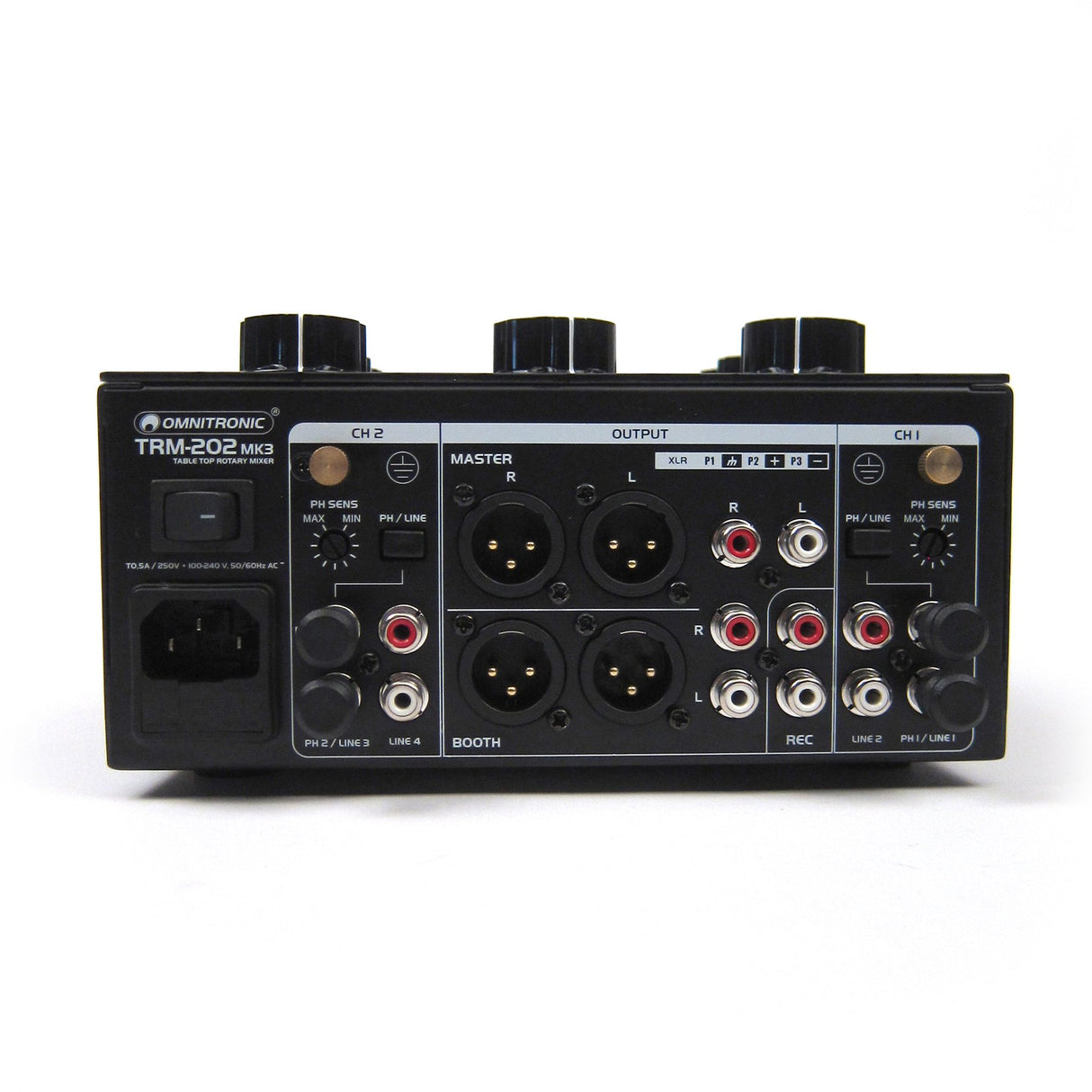 OMNITRONIC SET TRM202 MK3 MIXER ROTATIVO 2 CANALI PER DJ 2 CANALI + CASE ROADINGER