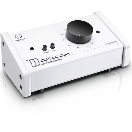 PALMER MONICON WHITE CONTROLLO VOLUME PASSIVO MONITOR BIANCO 2 XLR IN 2 XLR OUT IN LEGNO E METALLO - TechSoundSystem.com