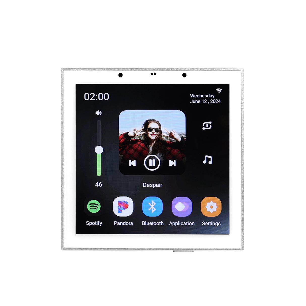 GLEMM PA 592 Amplificatore multimediale da muro 2 x 50W schermo touch 4" Android 11