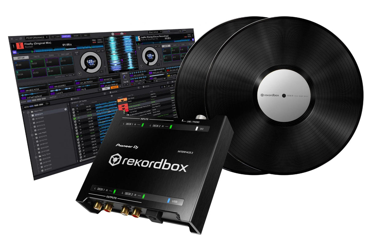 PIONEER INTERFACE 2 INTERFACCIA AUDIO PER DJ CON REKORDBOX DJ E REKORDBOX DVS + 2 VINILI DI CONTROLLO TIME CODE RB-VS1-K - TechSoundSystem.com