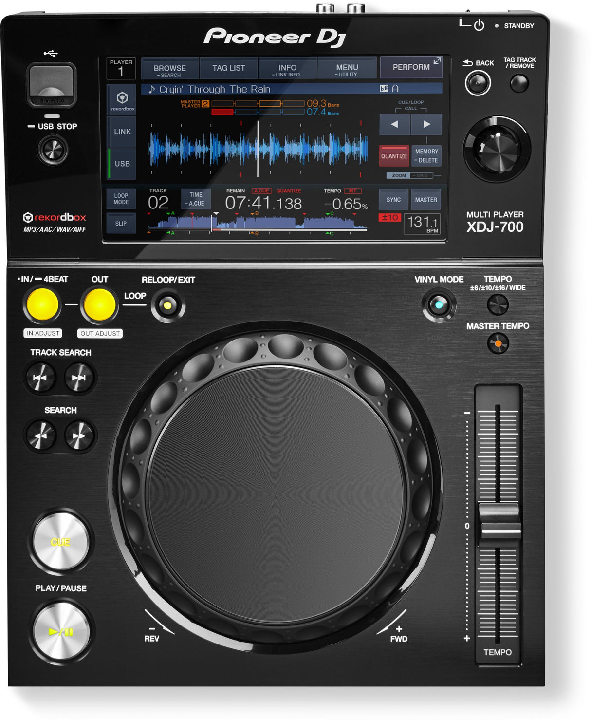 PIONEER XDJ700 DECK DIGITALE REKORDBOX USB MIDI LAN LCD TOUCH 7" - TechSoundSystem.com