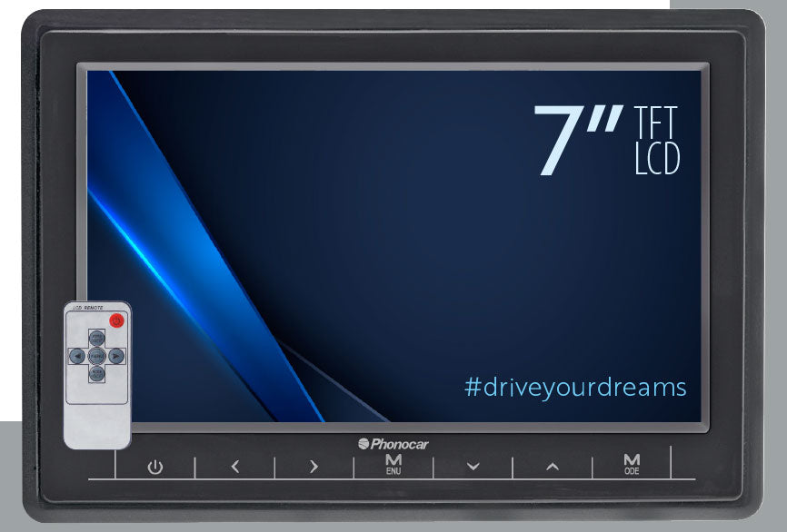 Phonocar VM173 Monitor poggiatesta 7" TFT/LCD Widescreen Extraflat