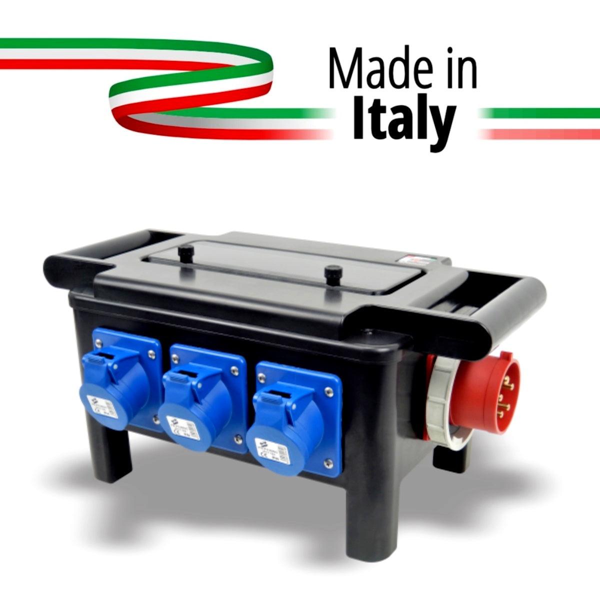 QUADRO CORRENTE POWERBOX TARTARUGA SPINA 32A TRIFASE 6 PRESE CEE 16A MONOFASE SPIE RETE - TechSoundSystem.com