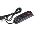ROSI EMILIA RS94002 MULTIPRESA 3 USCITE SCHUKO+10A+16A INTERRUTTORE LUMINOSO CAVO 1.5MT - TechSoundSystem.com