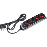 ROSI EMILIA RS94073 MULTIPRESA 4 USCITE SCHUKO+10A+16A INTERRUTTORE LUMINOSO CAVO 1.5MT - TechSoundSystem.com