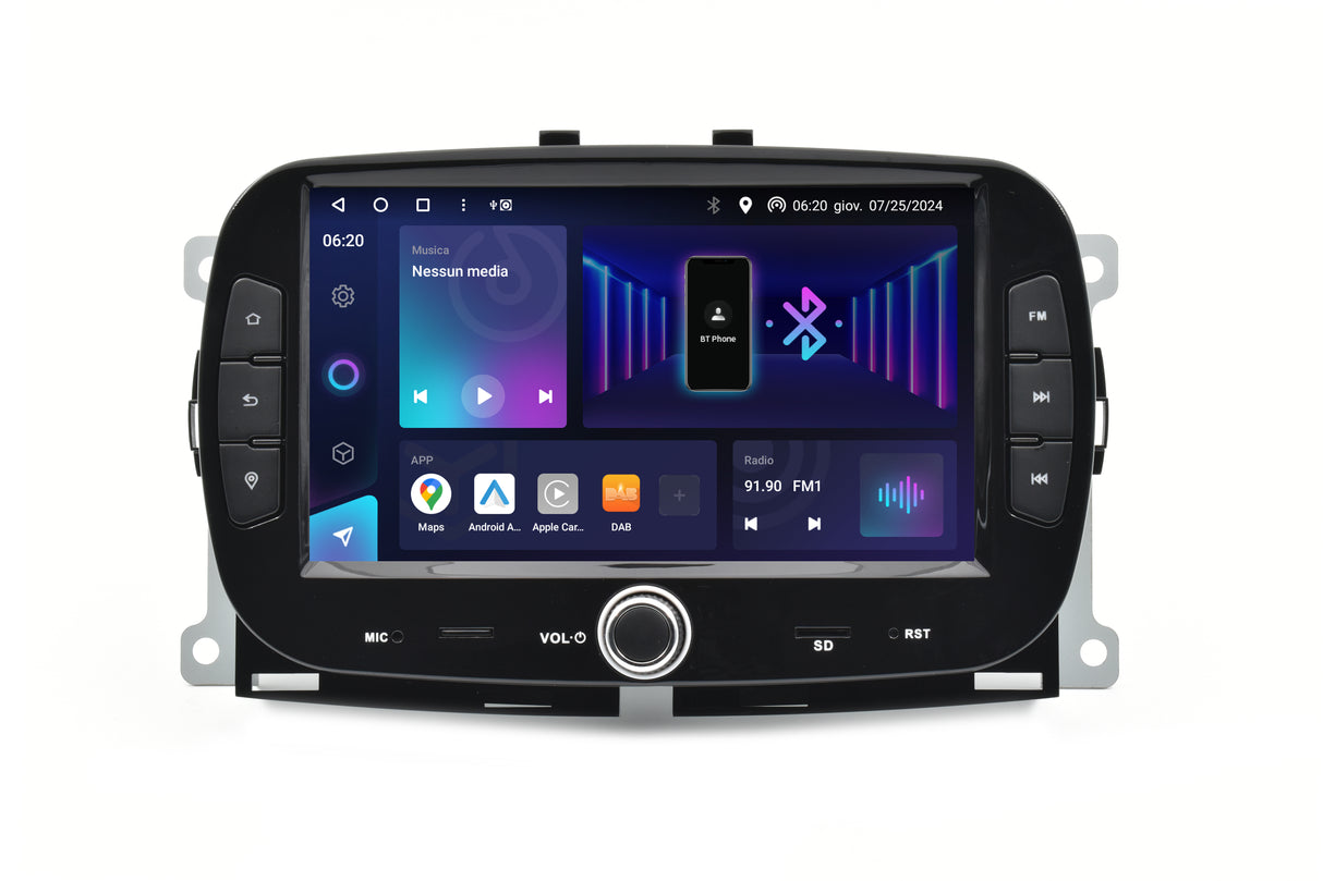 Phonocar SM321 Autoradio per FIAT 500 anno 2016-2019 CUSTOM FIT 7" Android 13