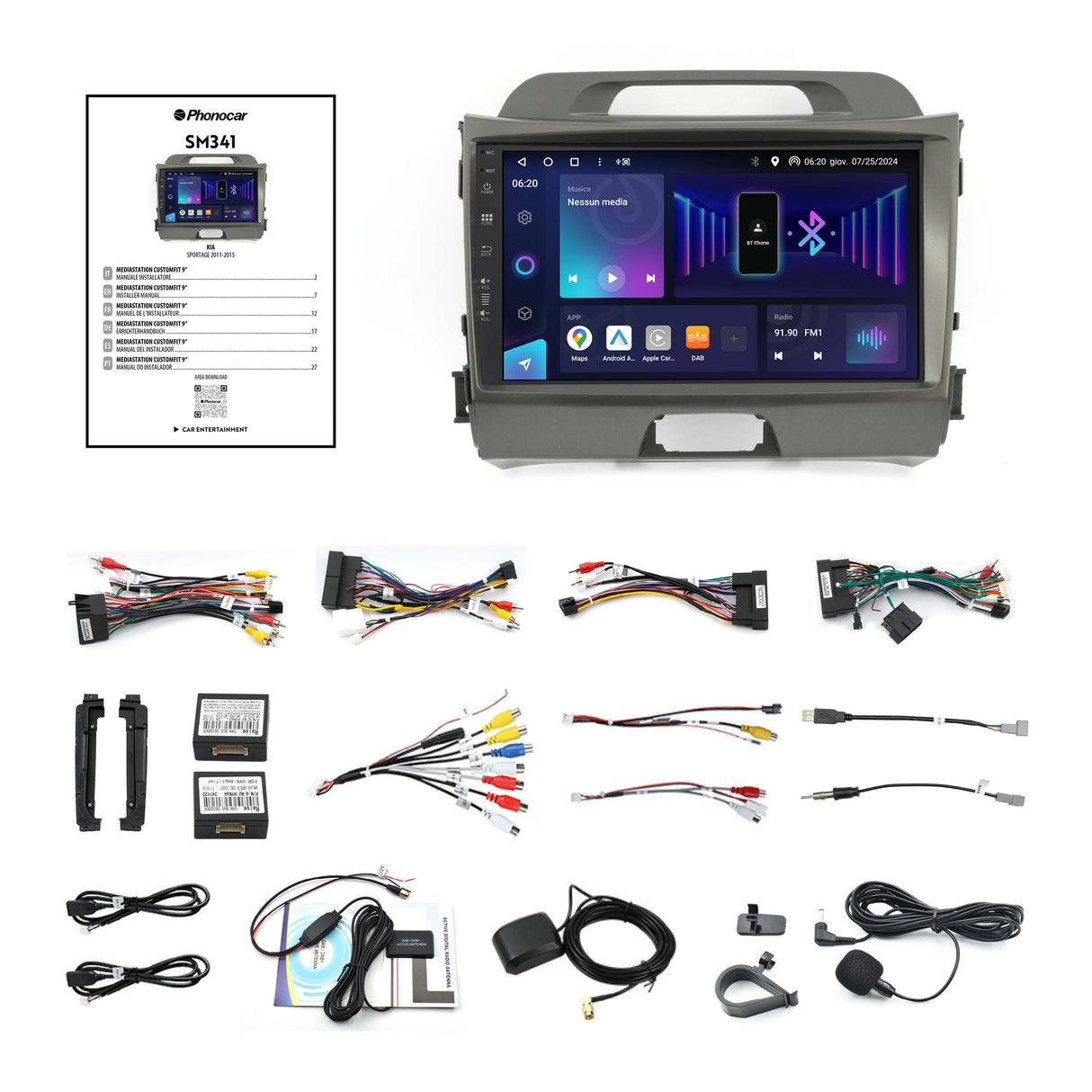 Phonocar SM341 Autoradio per KIA SPORTAGE III (SL), 2011-2015, Android 13