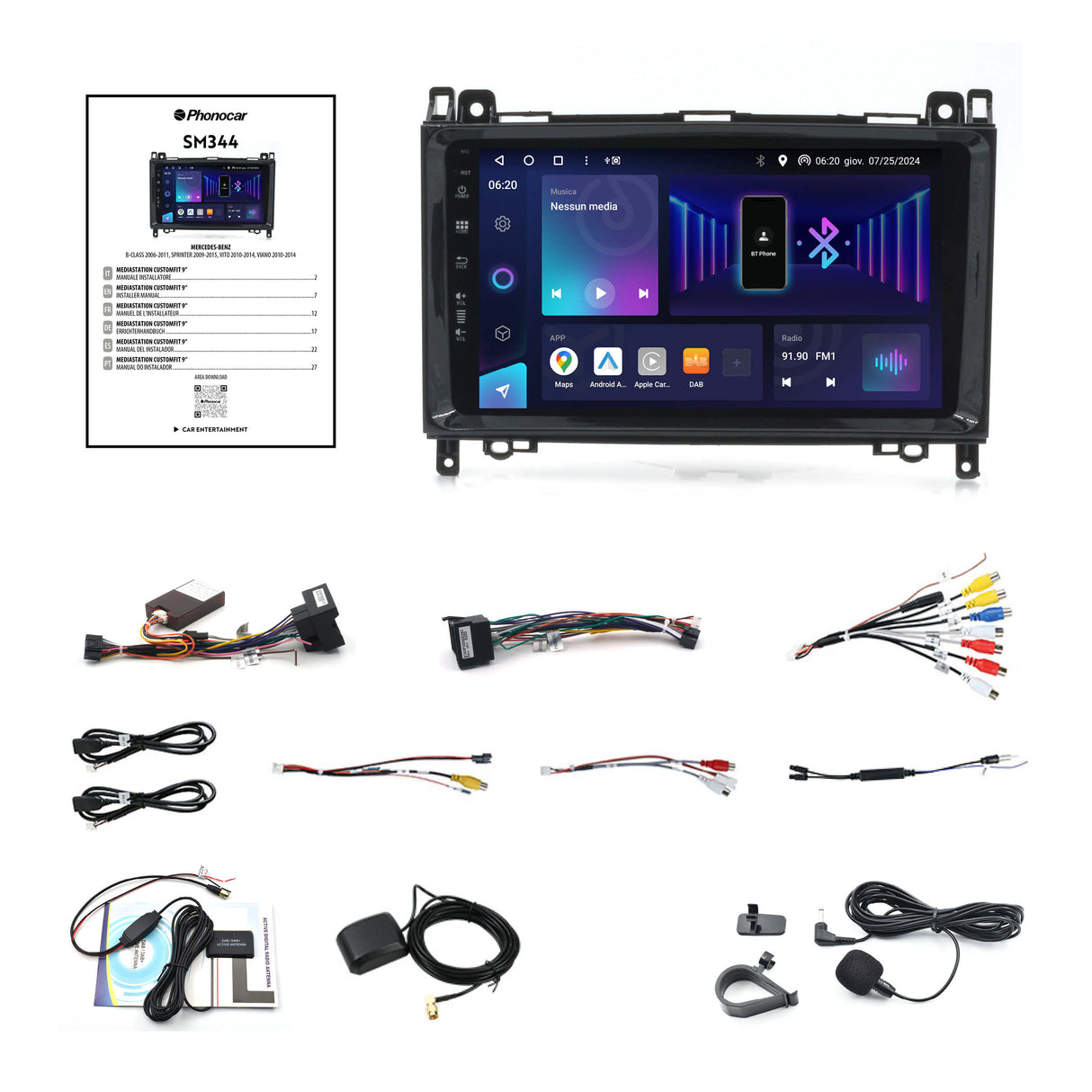 Phonocar SM344 Autoradio per MERCEDES CLASSE B (W245), SPRINTER (B906), VIANO/VITO (W639)