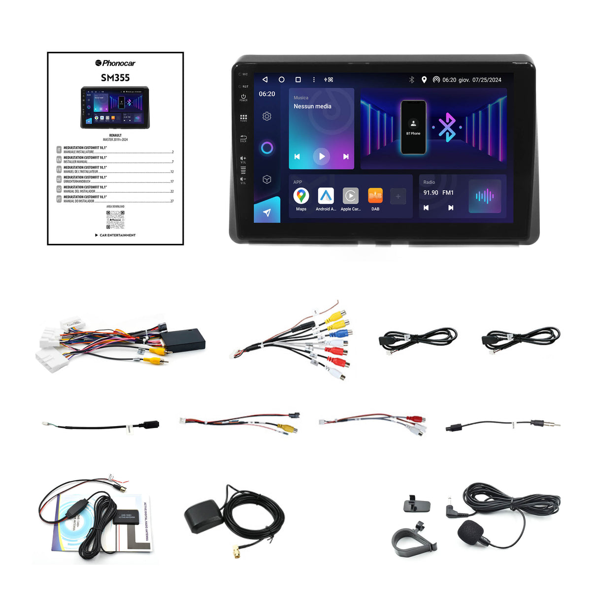 Phonocar SM355 Autoradio per RENAULT MASTER III, 2019-2024, Android 13