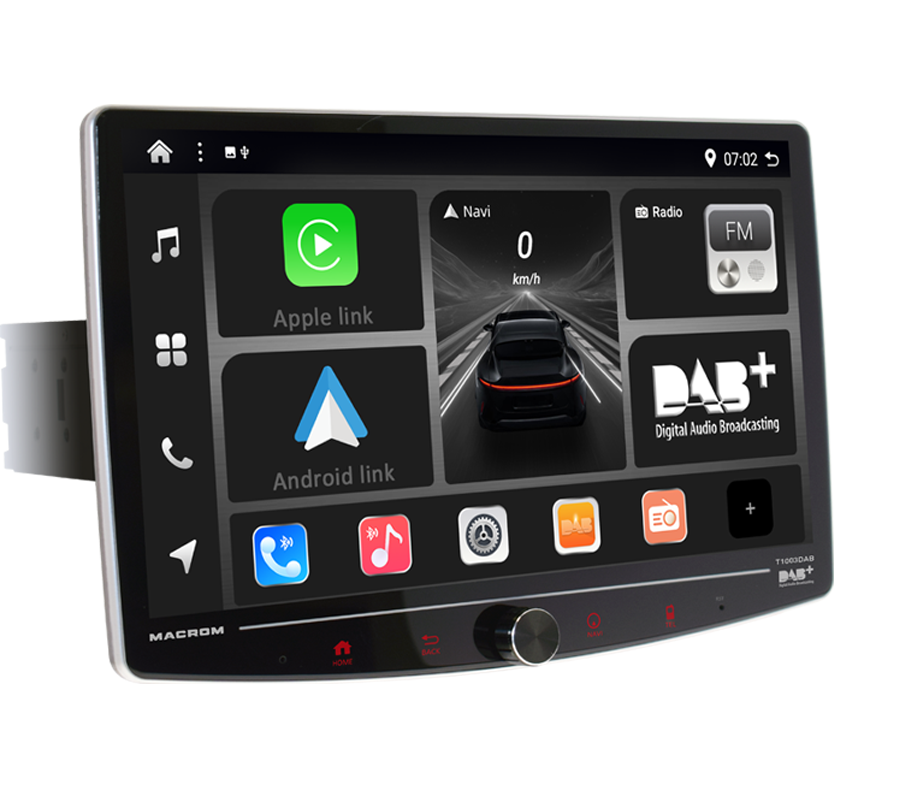 Macrom T1003DAB Stazione multimediale android 13 schermo QLED 10.1