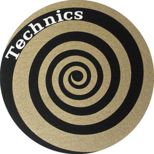 TECHNICS SLIPMATS TAPPETINI GIRADISCHI COLORE ASPIRALE ORO COPPIA TAPPETINI - TechSoundSystem.com