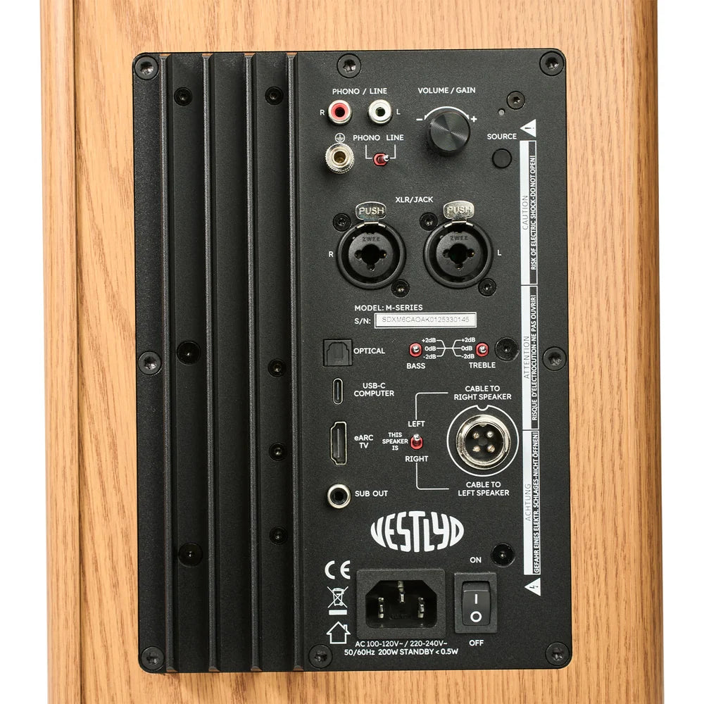 Vestlyd M6C Diffusori attivi da scaffale 2 vie coassiale da 6.5" da 4×75W e HDMI eARC