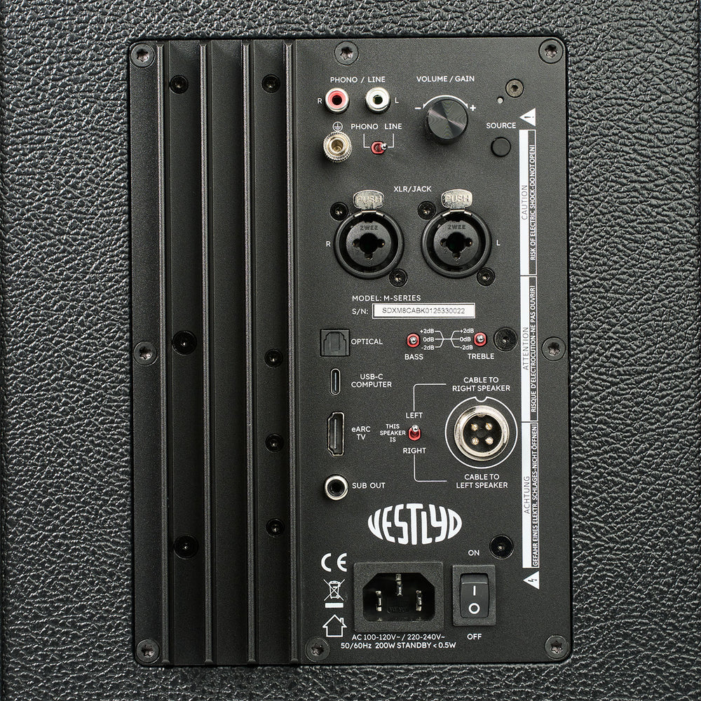 Vestlyd M8C Diffusori attivi da scaffale 2 vie coassiale da 8" da 4×75W e HDMI eARC