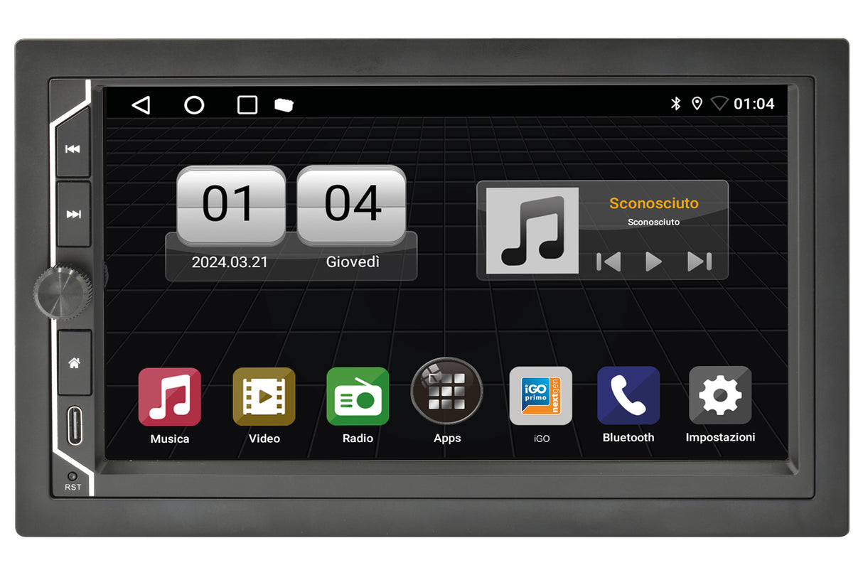 Phonocar VM004 MEDIASTATION ANDROID 12 SUPER COMPATTA monitor 6.75" per BUS-TRUCK