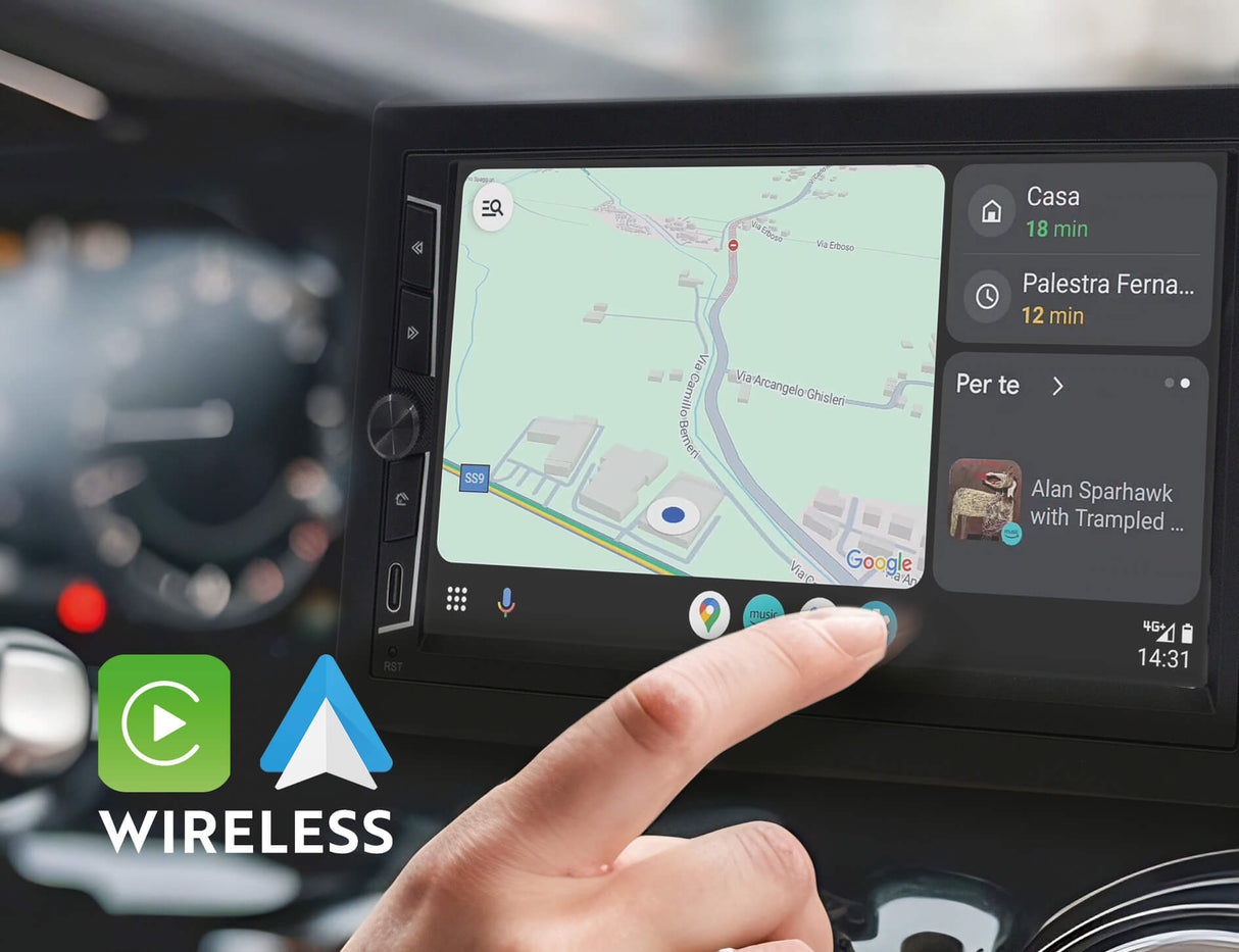 Phonocar VM018S Autoradio 2 DIN Android 12, Apple Car Play e Android Auto WIRELESS mappe SYGC