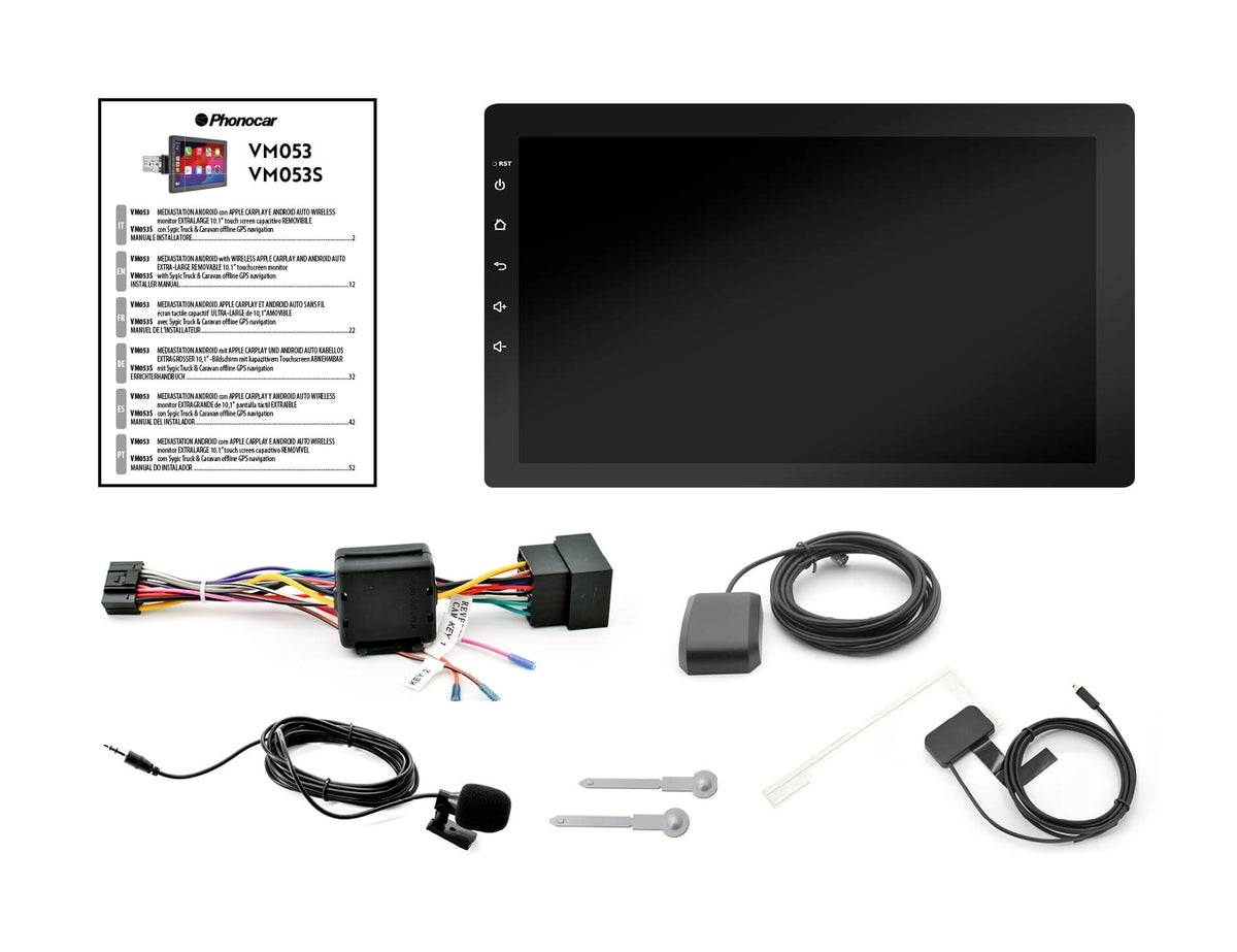 Phonocar VM053S Autoradio 1 DIN schermo RIMOVIBILE 10.1" Android 12 + MAPPE SYGC