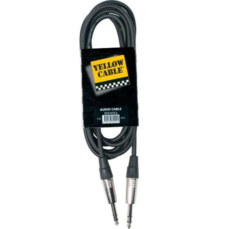 YELLOW CABLE K15-3 CAVO AUDIO JACK STEREO - JACK STEREO SCHERMATO 3 METRI - TechSoundSystem.com