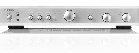 ROTEL A-10 SILVER Amplificatore integrato 40+40W RMS su 8 ohm, stadio finale ad alta corrente - TechSoundSystem.com