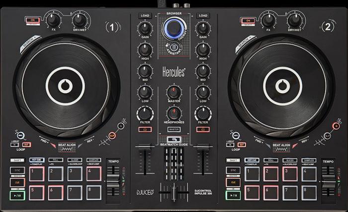 HERCULES DJ CONTROL INPULSE 300 CONTROLLER DIGITALE 2 DECK USB PER DJ - TechSoundSystem.com