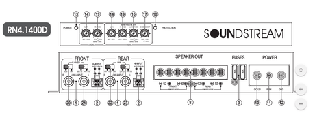 Soundstream RN4.1400D Rubicon Nano amplificatore auto a 4 canali in classe D - TechSoundSystem.com
