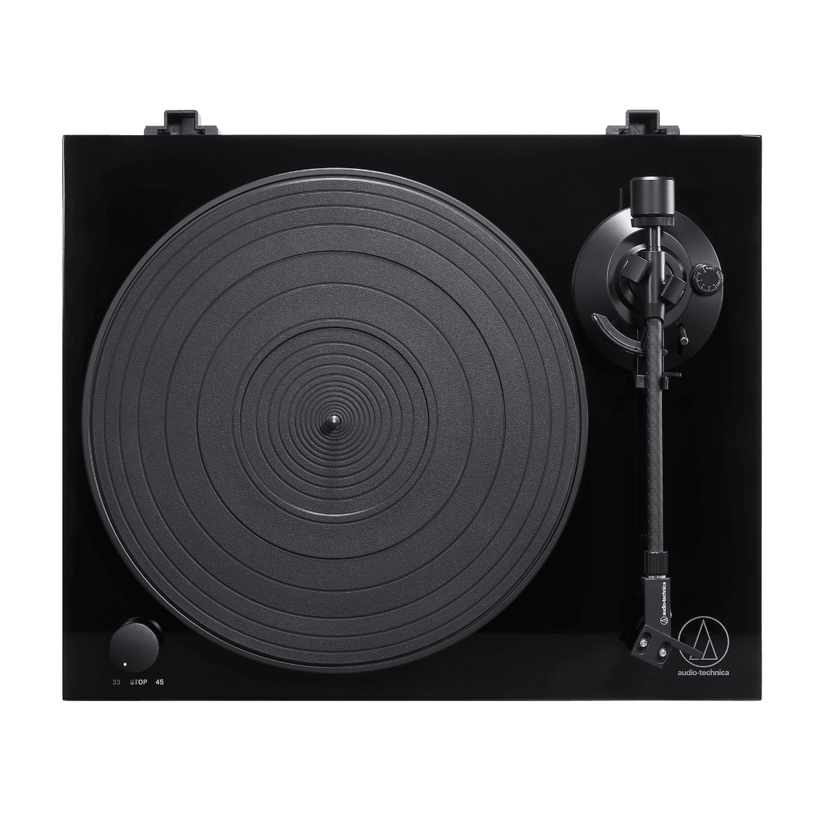 Audio Technica AT-LPW50PB Giradischi hifi testina AT-VM95E, stadio PHONO, nero lucido - TechSoundSystem.com