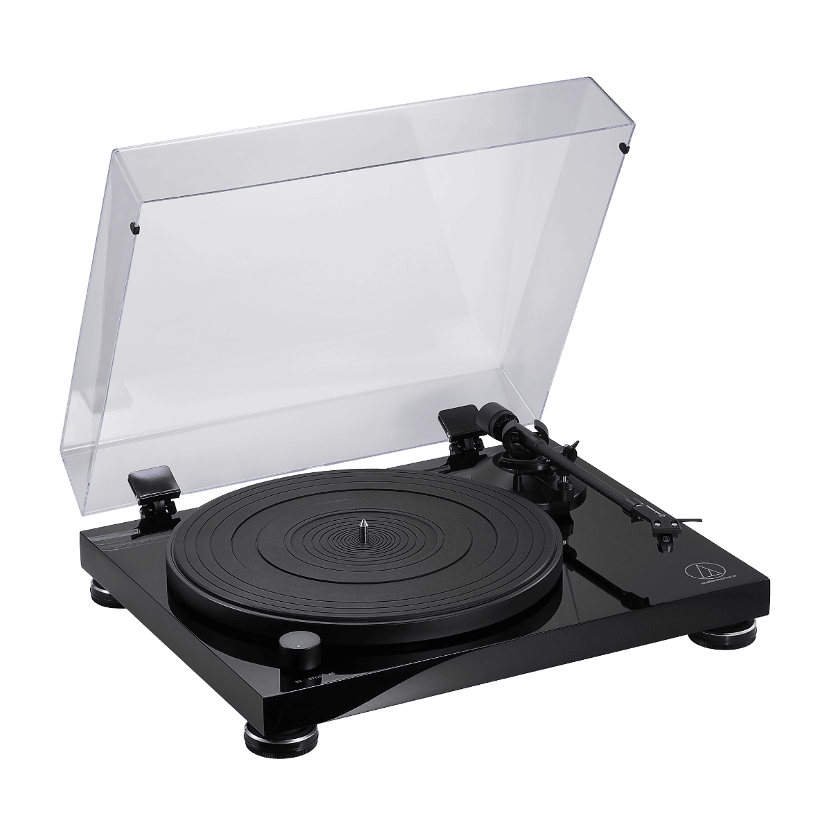 Audio Technica AT-LPW50PB Giradischi hifi testina AT-VM95E, stadio PHONO, nero lucido - TechSoundSystem.com