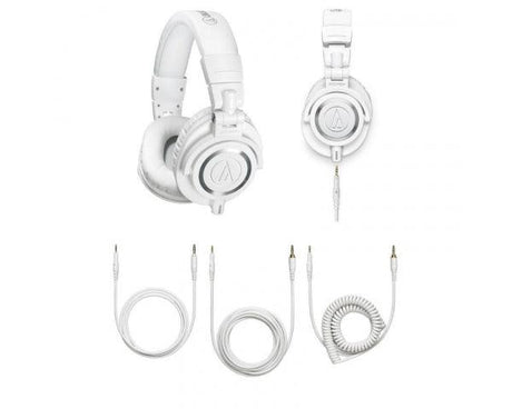 AUDIO-TECHNICA ATH M50X-WH WHITE CUFFIA DINAMICA CHIUSA BIANCA PER MONITOR PIEGHEVOLE - TechSoundSystem.com