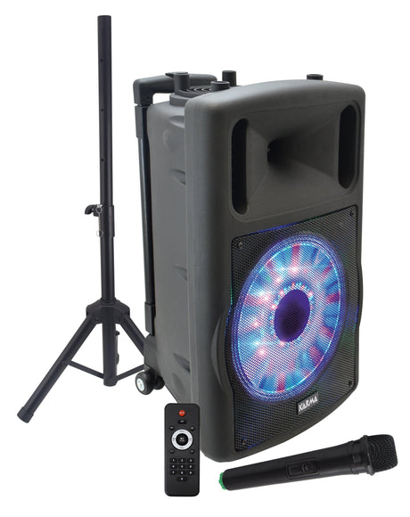 KARMA HPSB 12S Diffusore amplificato con radiomicrofono 700W PMPO - TechSoundSystem.com