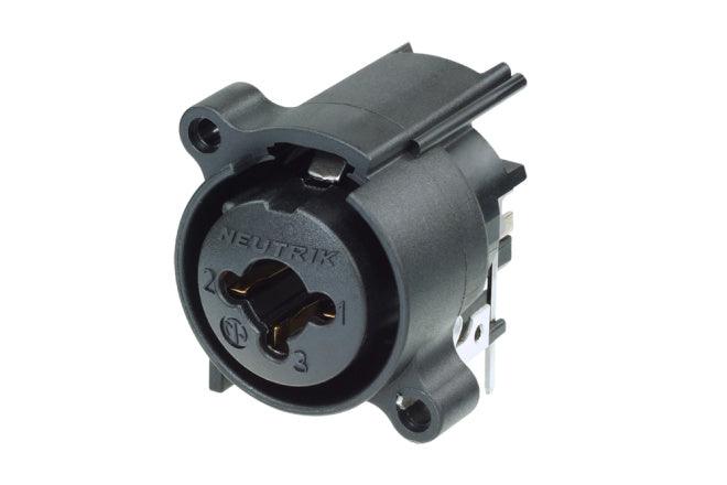 NEUTRIK NCJ6FA-H PRESA COMBO XLR E JACK STEREO A PANNELLO CONTATTI ANGOLATI NERO - TechSoundSystem.com