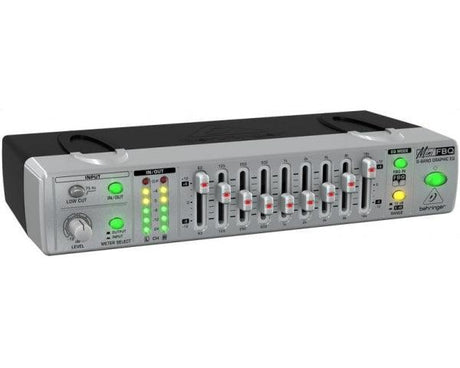 BEHRINGER FBQ800 V2 MINIFBQ EQUALIZZATORE GRAFICO 9 BANDE CON ANTIFEEDBACK - TechSoundSystem.com