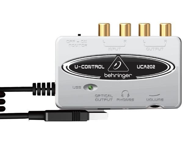 BEHRINGER UCA202 U-CONTROL INTERFACCIA AUDIO USB SILVER 48KHZ PC MAC + USCITA OTTICA S/PDIF + SOFTWARE EX-DEMO