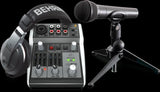 BEHRINGER PODCASTUDIO 2 USB SISTEMA PODCAST MIXER XENYX 302 + CUFFIE + MICROFONO + SUPPORTO DA TAVOLO - TechSoundSystem.com