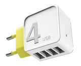 ROCK RCW 0236-W Caricatore USB 4 porte 1A - Bianco - TechSoundSystem.com