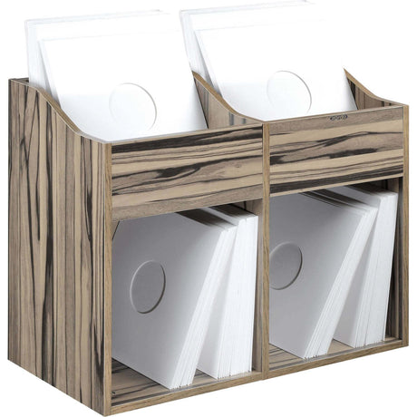 ZOMO VS-BOX 200/2 ZB BOX PORTA VINILI DOPPIO RIPIANO CAPACITA' 400 - 480 LP IN LEGNO FINITURA ZEBRANO - TechSoundSystem.com
