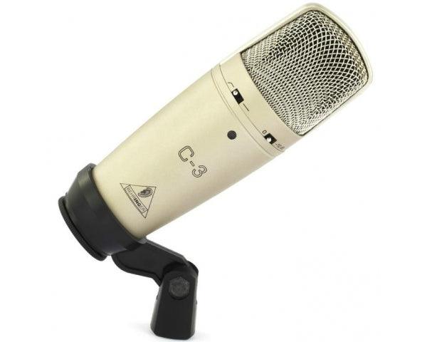 BEHRINGER C3 MICROFONO STUDIO CONDENSATORE DOPPIO DIAFRAMMA CARDIOIDE OMNIDIREZIONALE E FIGURA DI 8 - TechSoundSystem.com