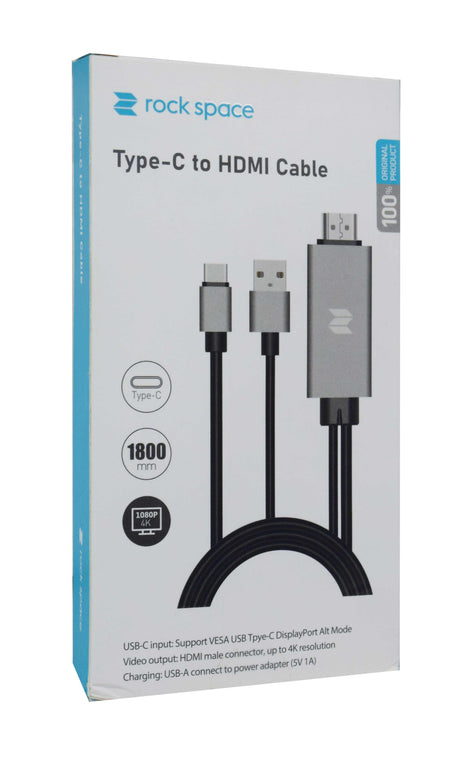 ROCK OT 9572A Cavo video per android da Type C a HDMI - TechSoundSystem.com