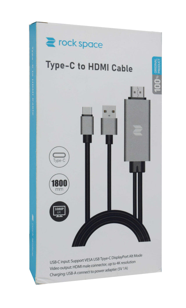 ROCK OT 9572A Cavo video per android da Type C a HDMI - TechSoundSystem.com
