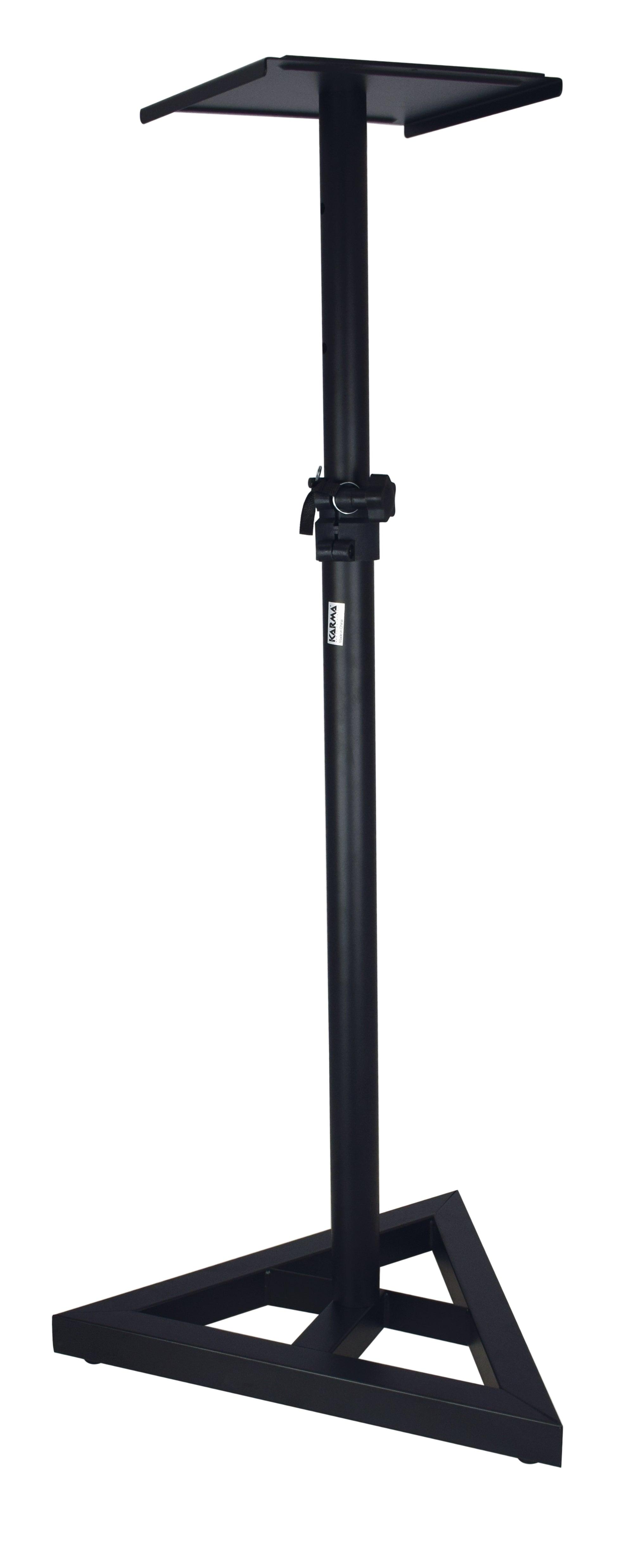 Treppiede Karma TL 152K Per Diffusori, Altezza Regolabile 1,25-1,85 M, Alluminio Nero, Supporto Per Bicchierino 35 Mm
