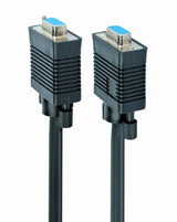 CABLEXPERT PREMIUM VGA EXTENSION HD15M/HD15F DUAL-SHIELDED W/ 2*FERRITE 6FT CABLE, BLACK COLOR - TechSoundSystem.com