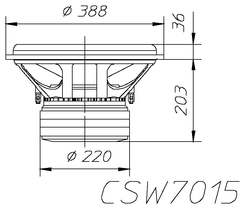 Ciare CSW7015EVO subwoofer SPL da 500+500 W RMS a 2+2 Ohm e diametro di 15" - TechSoundSystem.com