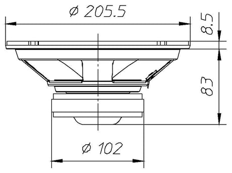 Ciare HW202 woofer dalla potenza di 180 W e 80 W RMS a 8 Ohm dal diametro di 8" - TechSoundSystem.com