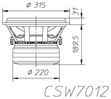 Ciare CSW7012EVO subwoofer SPL da 500+500 W RMS a 2+2 Ohm e diametro di 320 mm - TechSoundSystem.com