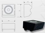 Gladen Generic T6 Sub subwoofer passivo in cassa chiusa da 200mm 4 Ohm 400W per VW T5, T6, T6.1