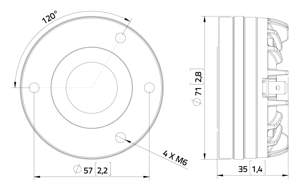 Lavoce DN10.143 driver a compressione anulare  da 1” 8 Ohm 70W