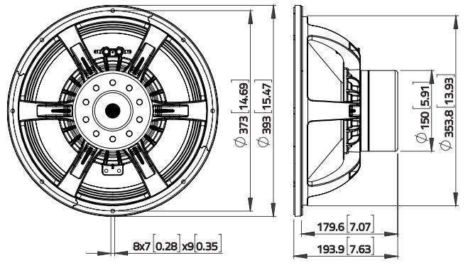 Lavoce WAN154.00 subwoofer da 380mm 8 Ohm 3000W